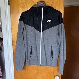 Nike Two-Tone Hooded Zip Jacket - Black & Gray